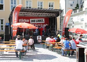 Wahlkampfauftakt der LINKEN in Greiz, Foto: Christian Wächter